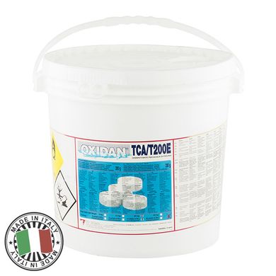Хлор длительного действия OXIDAN TCA/T200E 20, медленный хлор, таблетки по 200гр., 5 кг