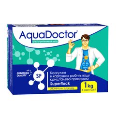 Суперфлок Aquadoctor SF (1кг) superflok, флокулянт в картушах от мутной воды в бассейне , 1 кг