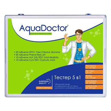 Тестер таблеточный для бассейна pH,CL,Cy,Alk AquaDoctor "4 в 1" (20 тестов)